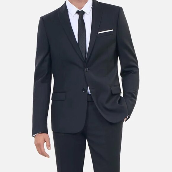 NWT The Kooples Black 100% Wool Tailor Super 100 Fitted Suit Jacket - Picture 1 of 9